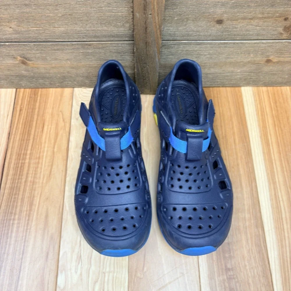 Merrell Kids Unisex Hydro Canyon Sneaker Sandal Blue & Yellow Sz 3